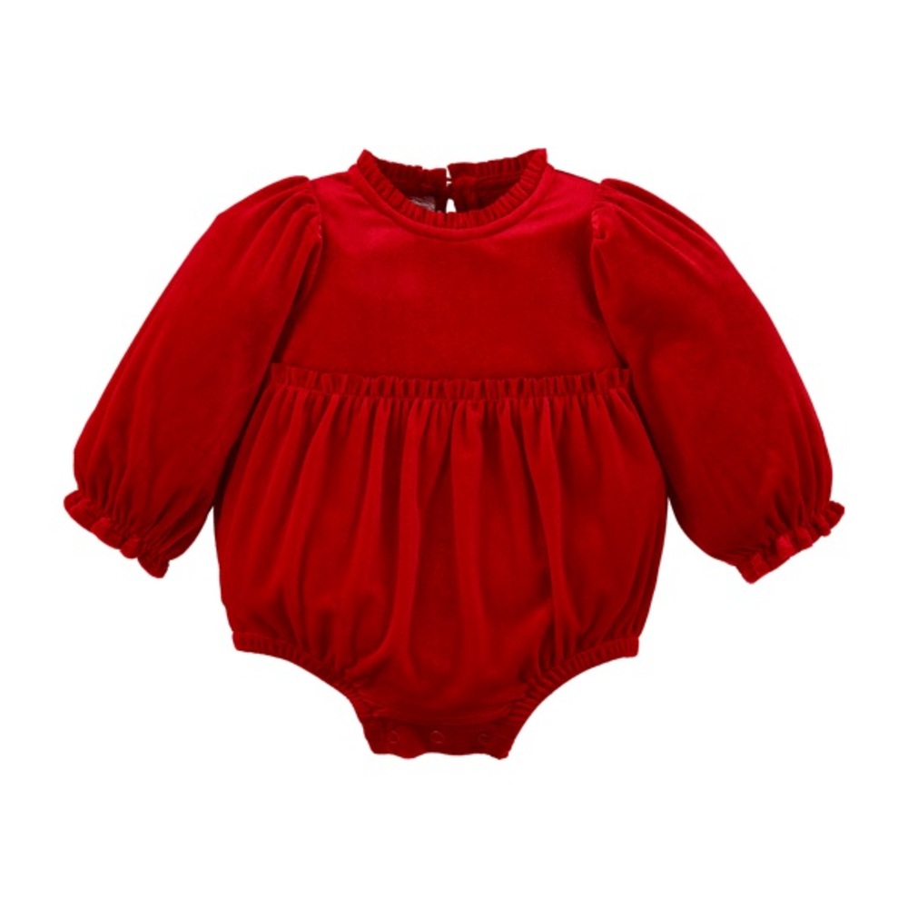 Mud Pie Red Velvet Bubble/Romper (3-6 months)
